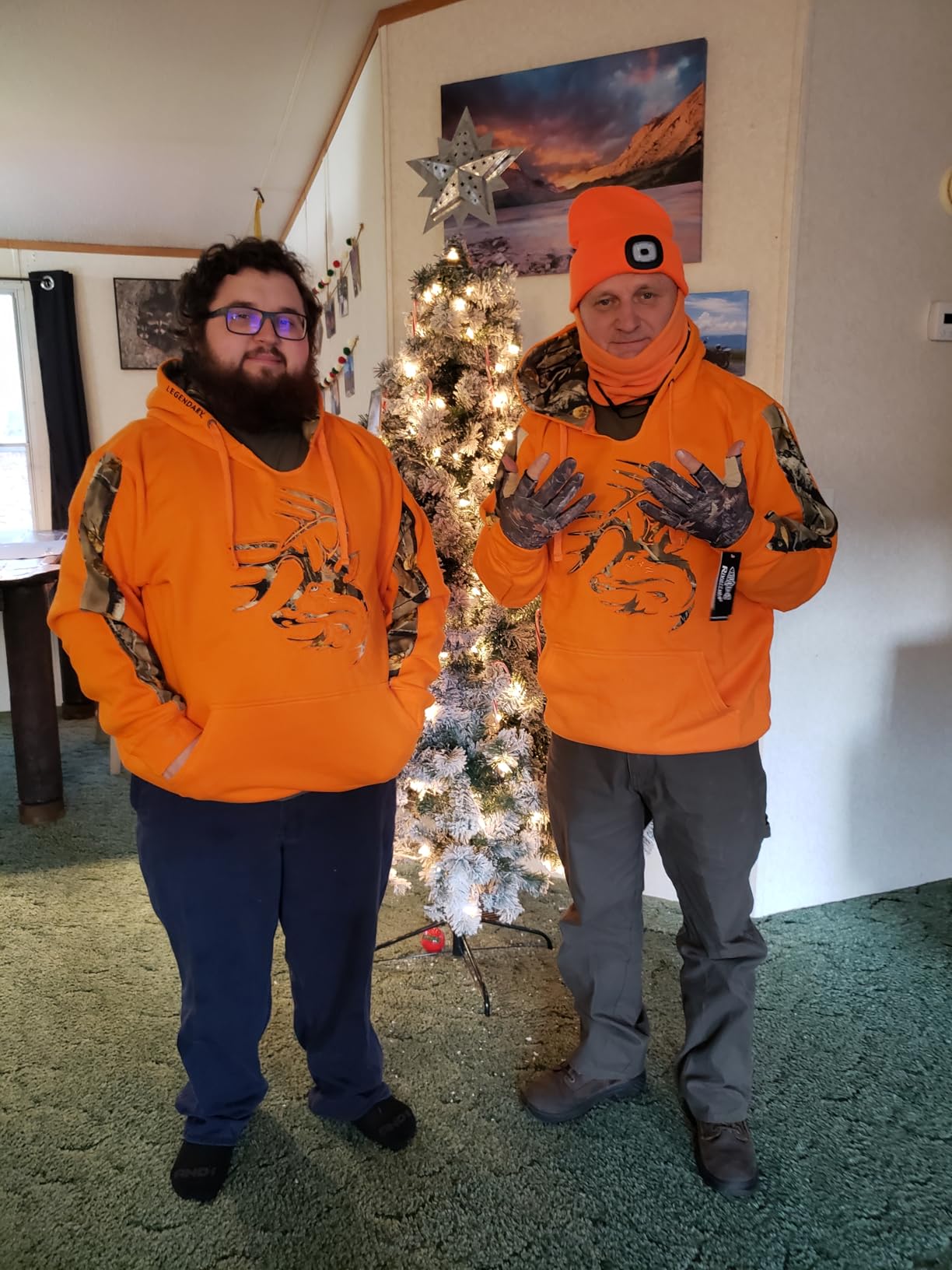 Legendary Whitetails Men's Camo Hoodie Midweight V-Neck Design Pullover Sweatshirt - Customer Photo 1