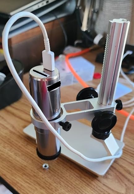 Jiusion WiFi USB Digital Handheld Microscope, 50 to 1000x Wireless Magnification Endoscope 4K 3840x2160P Camera 8 LEDs with Metal Stand for iPhone iPad Android Mac Windows Linux Chrome - Customer Photo 1