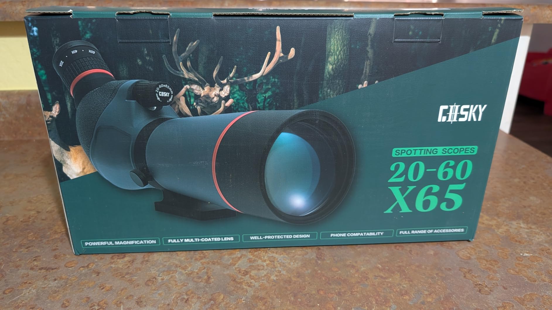 Gosky 20-60x65 Spotting Scope with Full Size Tripod, Phone Adapter, Controller and Cleaning Kit, Spotting Scope for Bird Watching, Wildlife Viewing Customer Review Gosky 20-60x65 Spotting Scope with Full Size Tripod, Phone Adapter, Controller and Cleaning Kit, Spotting Scope for Bird Watching, Wildlife Viewing - Customer Photo 2