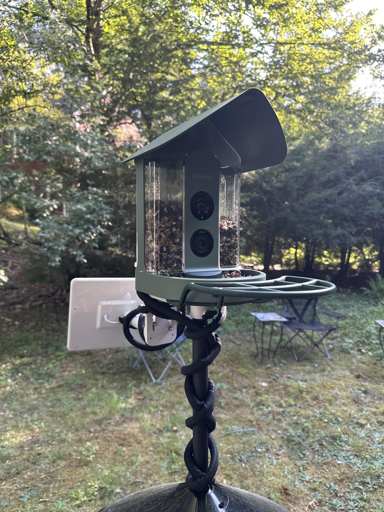 Kiwibit Smart Bird Feeder with Camera Solar Powered, 4K Video Live Stream, 8MP Photos, AI Identification Bird Specie 10,000+ Real-Time Bird Alert, Birdwatching Gift for Loved One, Green customer photo 2