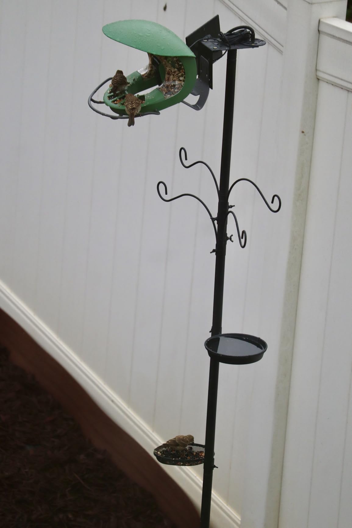 eWonLife 92 Inch Squirrel Proof Bird Feeder Pole with 9 Prongs Base, 1 Inch Dia Smart Bird Feeder Pole for Outdoors Heavy Duty, Bird Feeder Stand with Squirrel Baffle, 4 Shepherd Hooks, Birdbath, Tray Customer Review eWonLife 92 Inch Squirrel Proof Bird Feeder Pole with 9 Prongs Base, 1 Inch Dia Smart Bird Feeder Pole for Outdoors Heavy Duty, Bird Feeder Stand with Squirrel Baffle, 4 Shepherd Hooks, Birdbath, Tray - Customer Photo 1