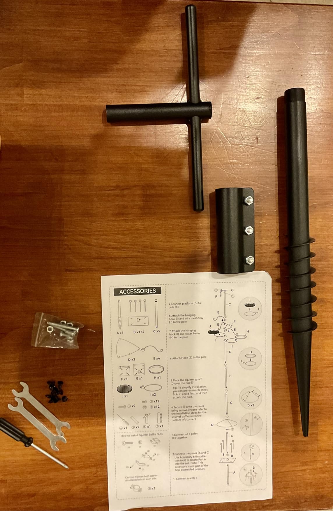 2025 Upgraded Heavy Duty Bird Feeder Pole,92 Inch Squirrel Proof Adjustable Bird Feeding Station,4 Shepherd Hooks for Feeder Stand, Includes Water Bowl and Mesh Tray,for Outdoor Garden & Yard Customer Review 2025 Upgraded Heavy Duty Bird Feeder Pole,92 Inch Squirrel Proof Adjustable Bird Feeding Station,4 Shepherd Hooks for Feeder Stand, Includes Water Bowl and Mesh Tray,for Outdoor Garden & Yard - Customer Photo 3