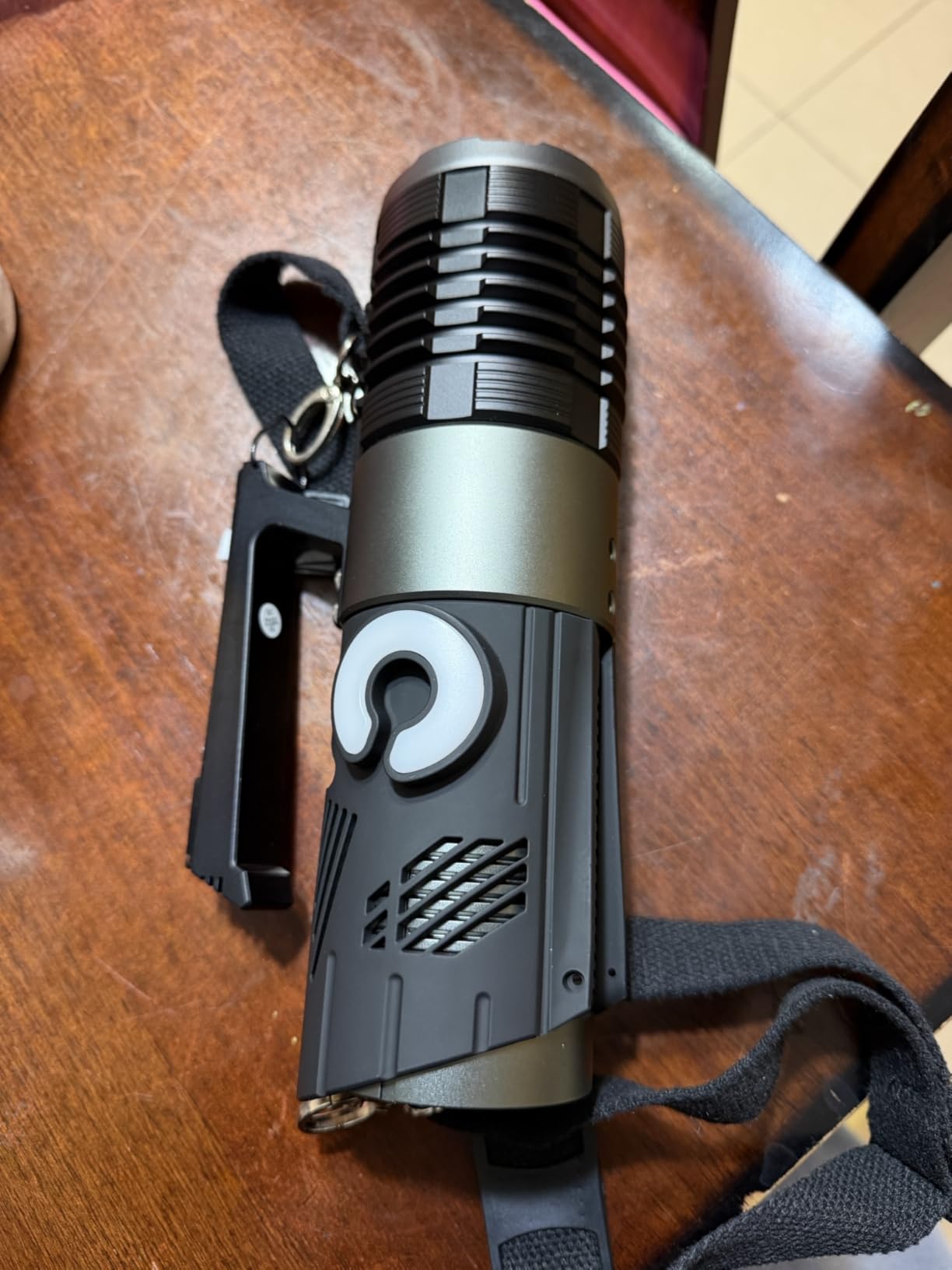 150W Rechargeable Spotlight 18000 High Lumens, Super Bright Long Range Handheld LED Searchlight with USB Output & Adjustable Strap, Heavy Duty Powerful Flashlight High Beam for Boating Camping Hunting - Customer Photo 1
