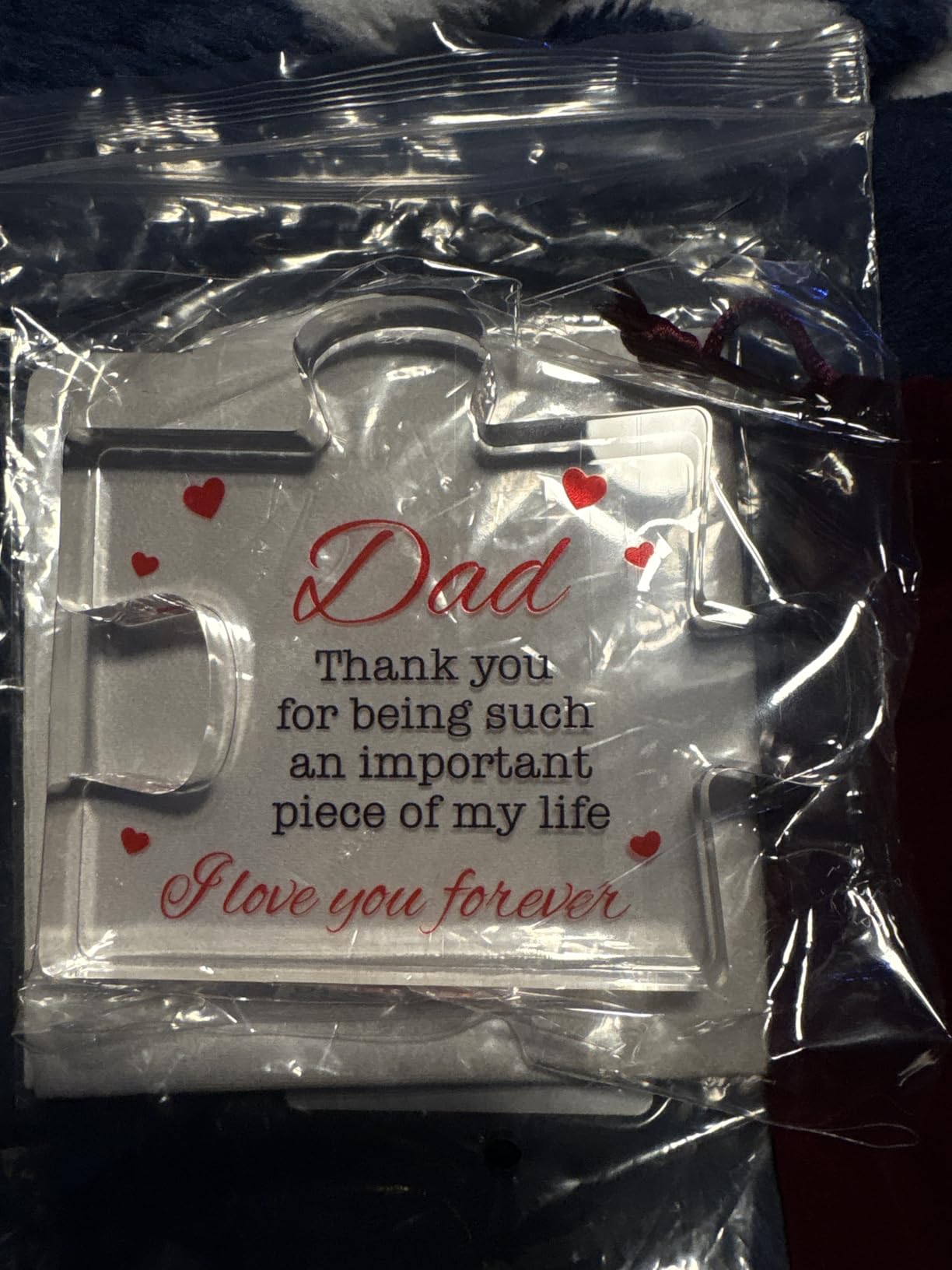 VELENTI Fathers Day Dad Birthday Gift - Engraved Acrylic Block Puzzle Dad Keepsake 3.35 x 2.76 Inch - Cool Father's Day Presents from Daughter, Son, Mom - Heartwarming Men Birthday Gift Idea customer photo 1