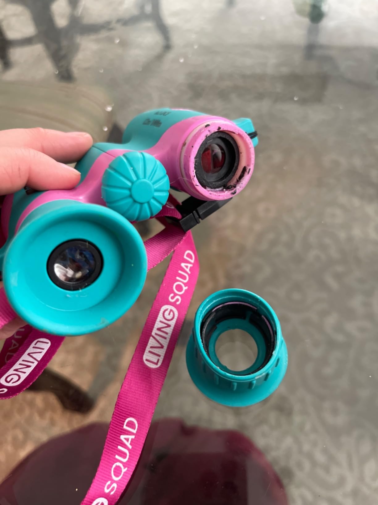 Kids Binoculars 8x21 Shockproof Green - Ages 3-12 with Case Neck Strap Compass Carabiner | High Resolution Optics for Bird Watching Camping Hiking | Birthday Gift Boys Girls customer photo 2