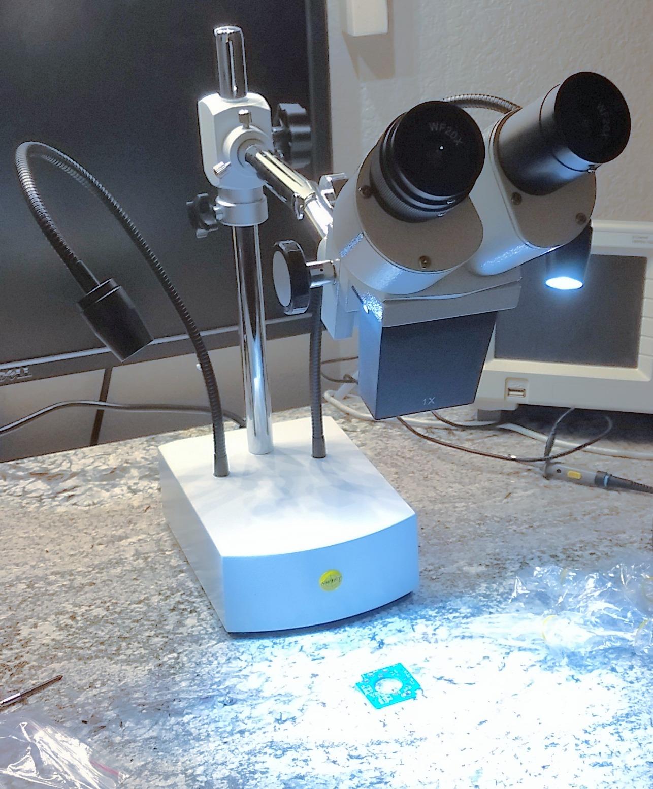 Swift S41-20 Professional Dissecting Binocular Stereo Microscope, WF10x WF20x Eyepieces, 10X 20X Magnification, 1X Objective, LED Lighting, Boom-Arm Stand customer photo 2