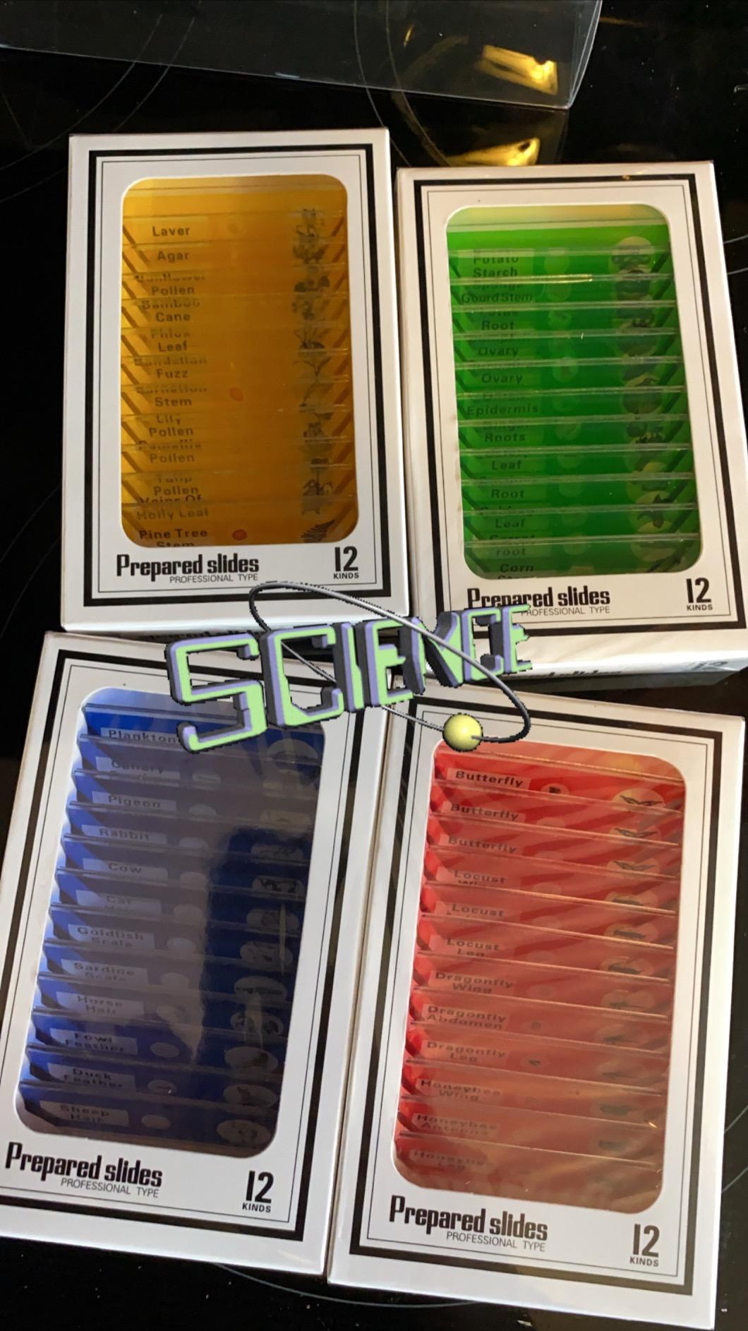 48 Prepared Microscope Slides Set of Animals Insects Plants Flowers, Biological Learning Resource Specimens for Kids Beginner customer photo 1