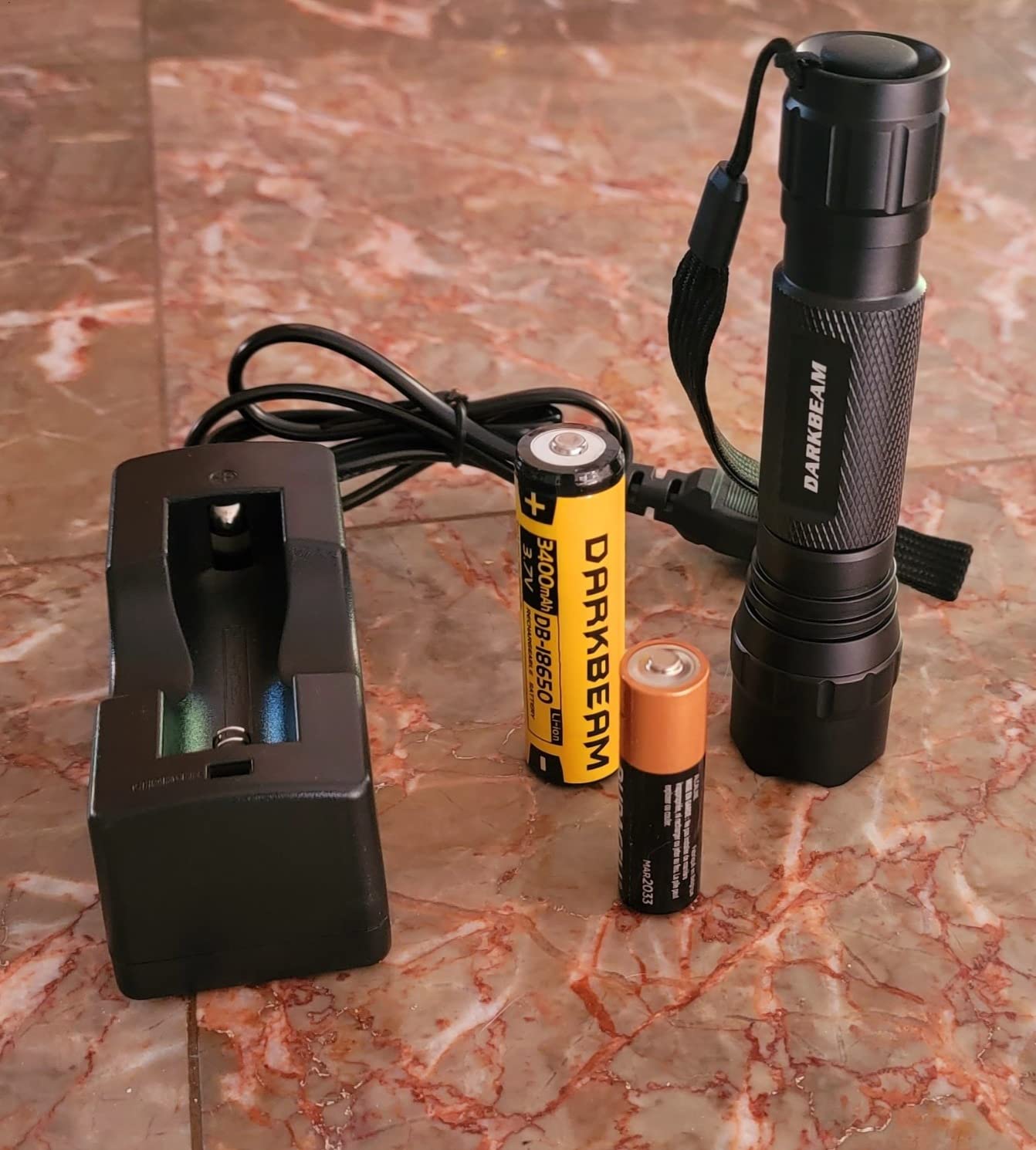 DARKBEAM Red Light Flashlight Tactical LED High Power Rechargeable Zoomable | Super Bright Redlight Flashlights, Handheld Flash Light Small, for Hunting, Fishing, Astrophotography, Astronomy, 620-625nm customer photo 1