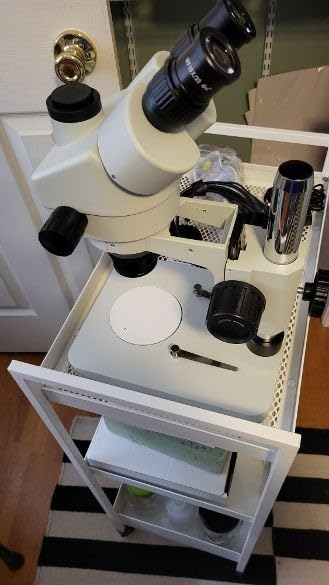 SWIFT Trinocular Stereo Zoom Microscope with 56-Bulb LED Ring Light, 3.5X-90X Magnification, WF10X Eyepieces, 0.7X-4.5X Zoom Objective, 0.5X & 2.0X Additional Objectives, Table Pillar Stand customer photo 2