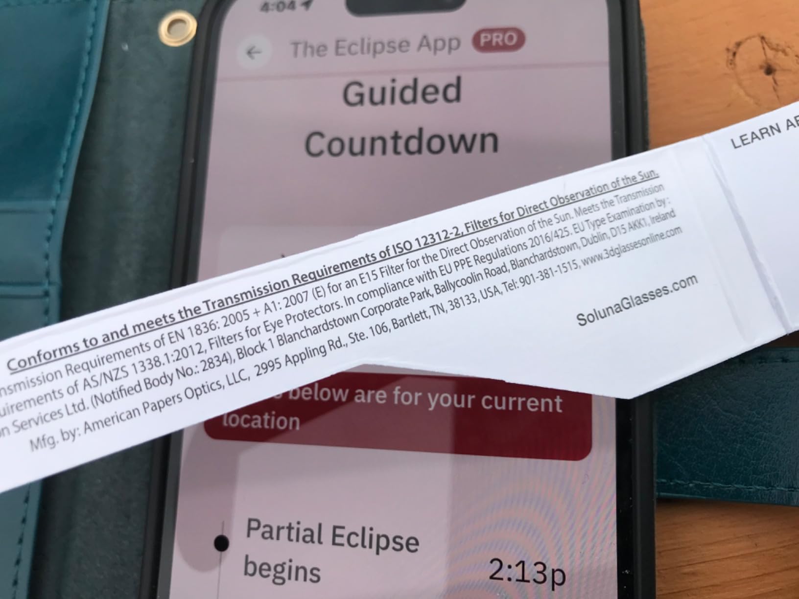 Soluna Solar Eclipse Glasses AAS Approved 2024 - Made in the USA CE and ISO Certified Safe Shades for Direct Sun Viewing (2 Pack) customer photo 1