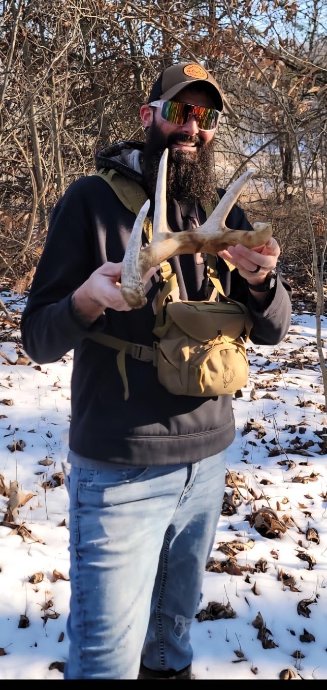 Binocular Harness Chest Pack - Lightweight Bino Harness with Rangefinder Pouch, Silent Hunting Chest Rig and Binocular Case w/ MOLLE system, Veteran Owned Gear, Green customer photo 1