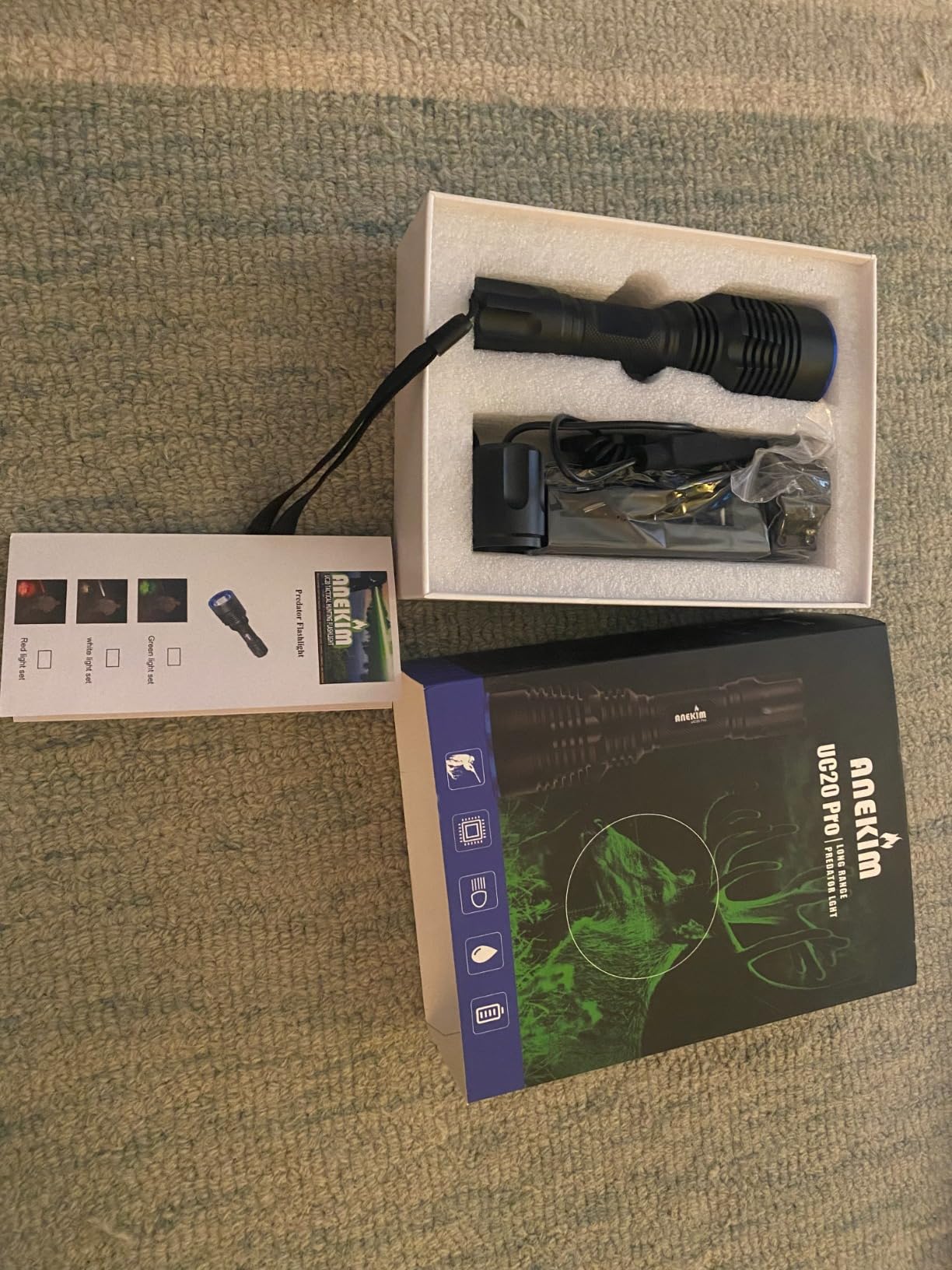 UC20Pro Green Hunting Light Flashlights | 1783m Spotlight 2200 High Lumen Predator Light for Hog Coyote and Varmint Night Hunting customer photo 1