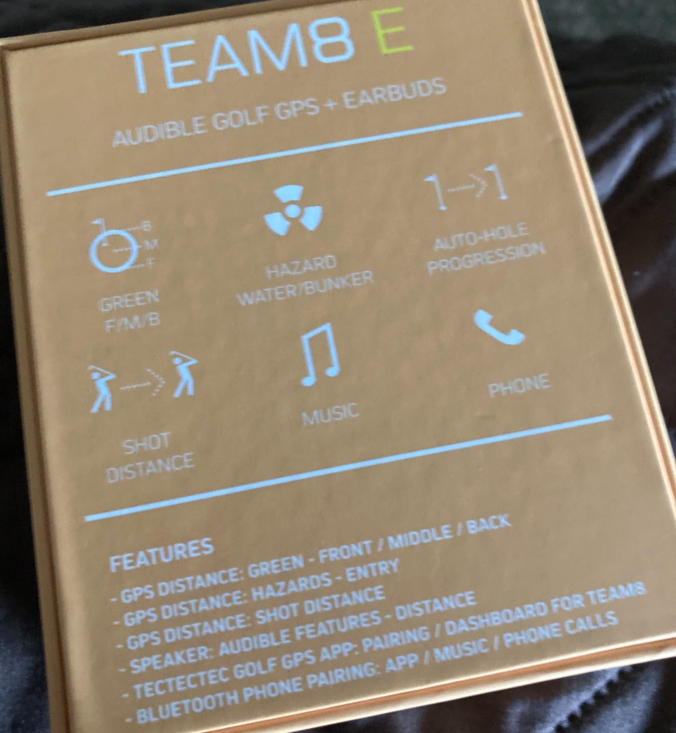 TecTecTec Team8 E Golf Earbuds - Bluetooth Golf Rangefinder Wireless Earphones with Hazard Alerts - Front/Middle/Back Green Distances - Touch Controls Golf Ball Tracker with Call Support - Yellow customer photo 2