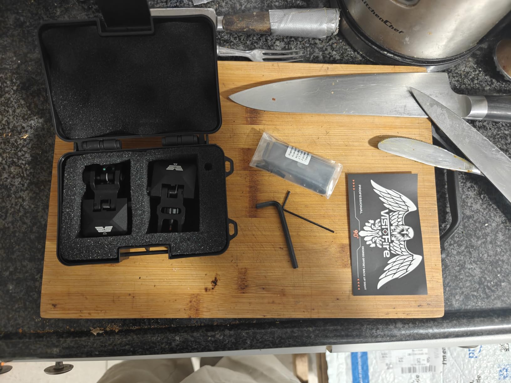 Visiofire Fiber Optic Iron Sights for Picatinny Rail | Flip Up Front and Rear Backup Sights with Red Green Dots customer photo 1
