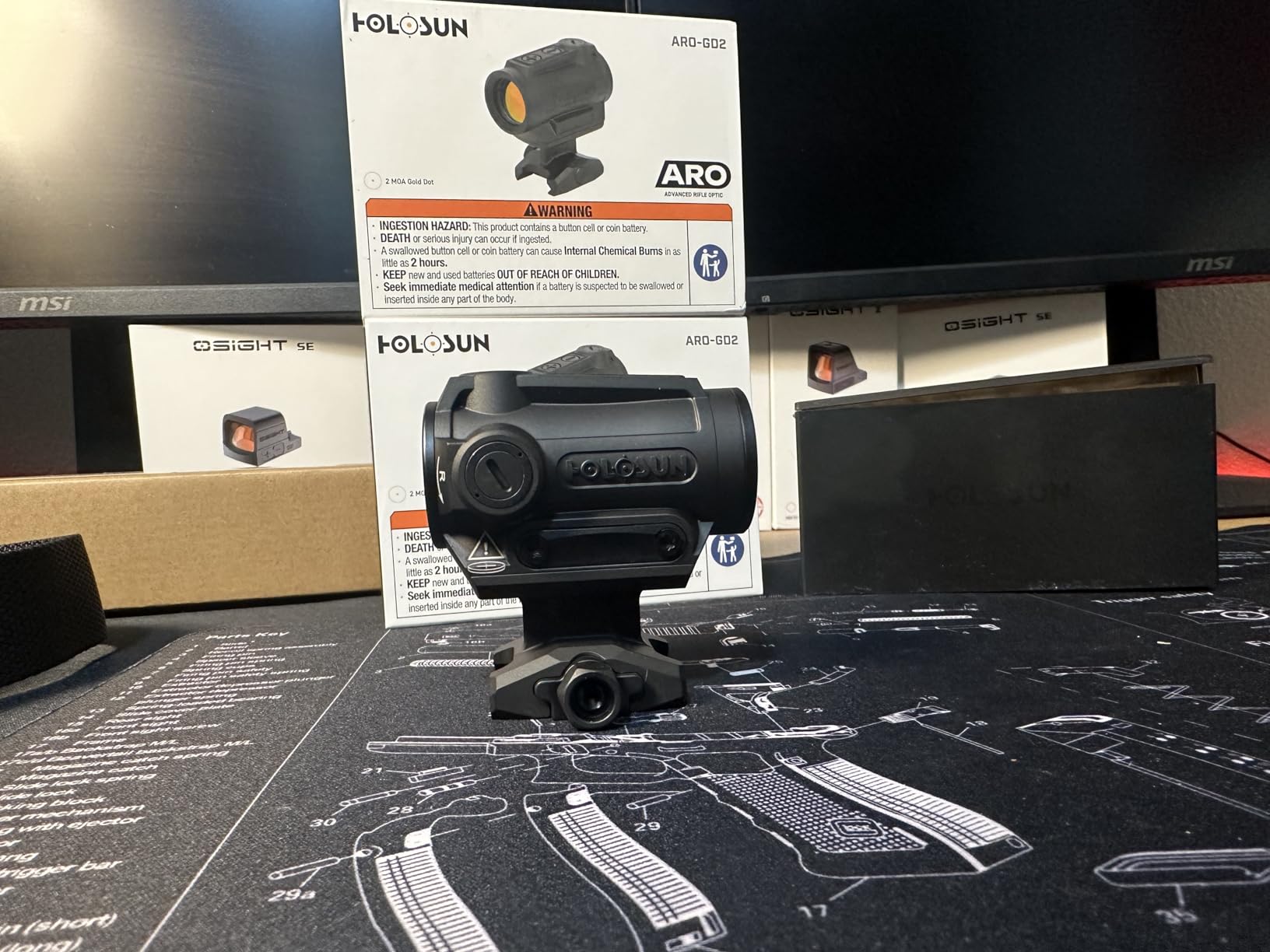 Holosun ARO-CORE Series, 2 MOA or 2 MOA/Multi-Reticle Options with Shake Awake, 22mm Optical Window, 12 Brightness Settings, Co-Witness & Low Mounts, (Red, Green, Gold Reticle Options) customer photo 2