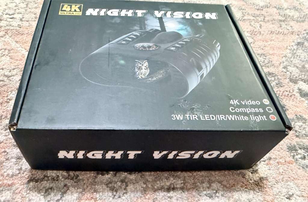 4K Night Vision Goggles for Kids, 36MP Full-Color Night Vision Binoculars 8X Zoom 850nm Stealth IR for All Black Observation-Gift with Compass, Photo & 4K Video Recording, 3.2