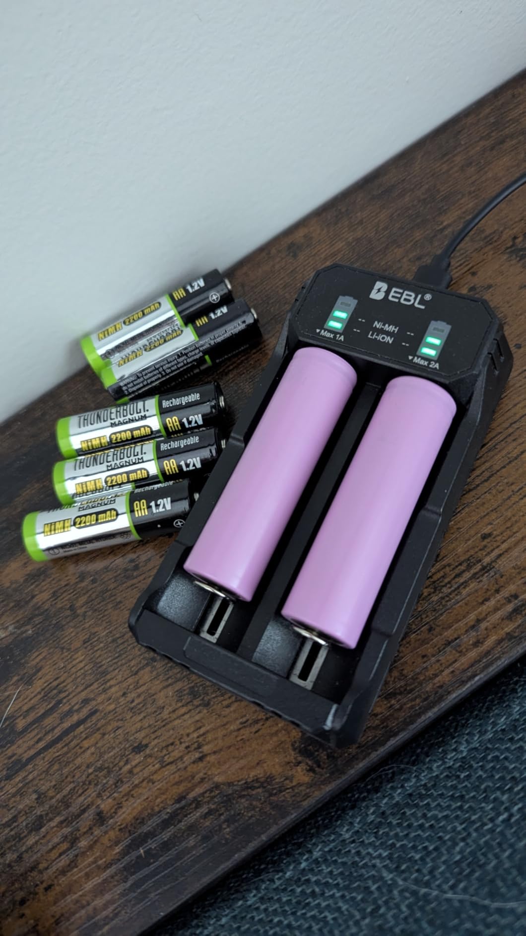 EBL Smart 18650 Battery Charger for Rechargeable 3.7V/3.6V/1.2V Batteries | Compatible with 3.7 Volt Batteries 26650 18650 21700 14500 16340(RCR123) and AA AAA C 1.2V Batteries customer photo 1