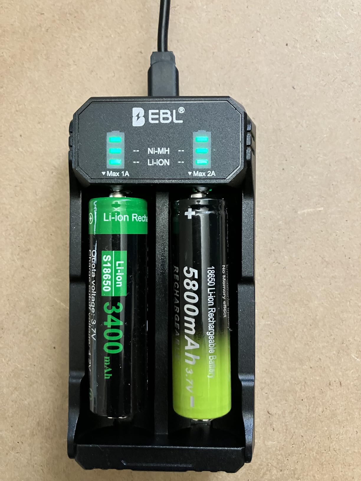 EBL Smart 18650 Battery Charger for Rechargeable 3.7V/3.6V/1.2V Batteries | Compatible with 3.7 Volt Batteries 26650 18650 21700 14500 16340(RCR123) and AA AAA C 1.2V Batteries customer photo 2