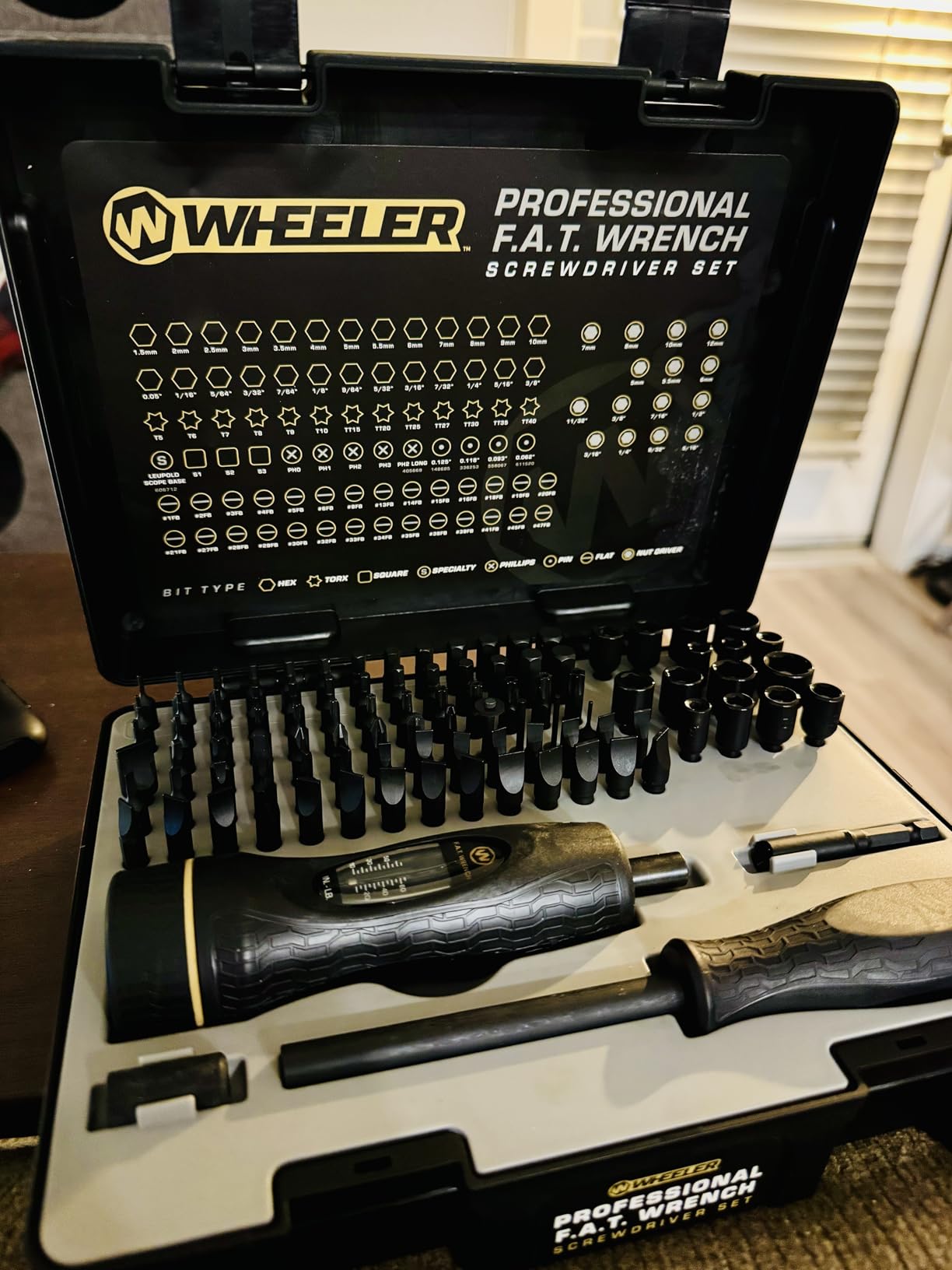 Wheeler 38 Piece FAT Wrench Screwdriver Set with Adjustable Torque Range 10-65 IN-LBs, Corrosion Resistant, Precise Fit Bits, For Scope Mounting, Gun Maintenance, and Gunsmithing customer photo 1