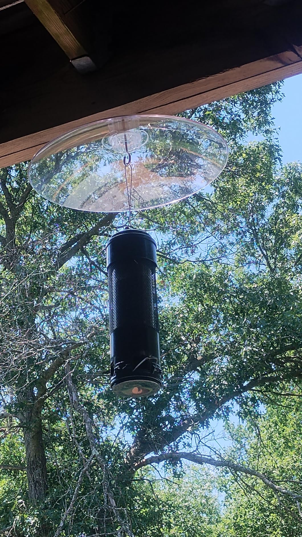 Perky-Pet 16 Inch Transparent Squirrel Baffler for Bird Feeders - Keep Squirrels Away from Seed - Hang or Pole Mount - Perky Pet 340 - See Through Baffler customer photo 1