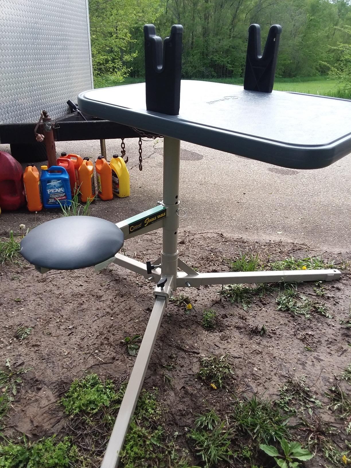 Caldwell Stable Table with Ambidextrous Design, 360 Degree Rotation and Weatherproof Synthetic Top and Seat for Outdoor, Range, Shooting and Cleaning customer photo 2