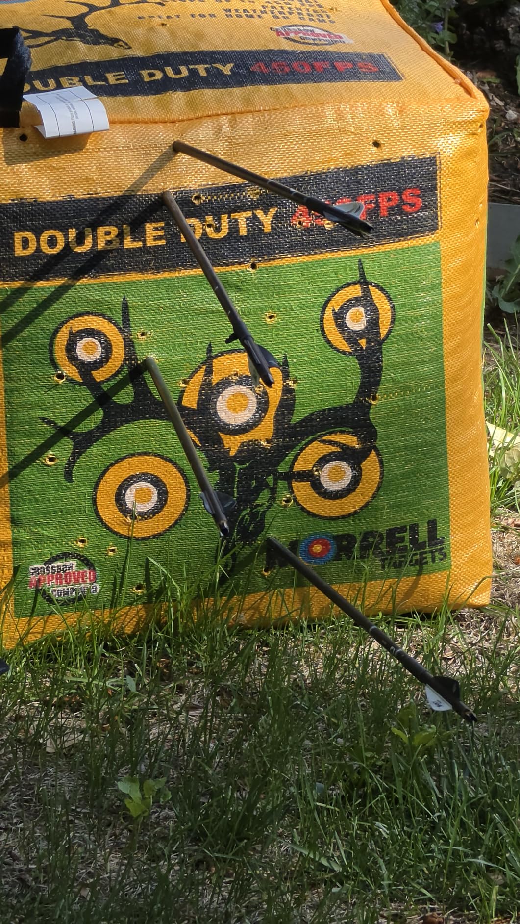 Morrell Double Duty 450 FPS Cube Field Point Archery Bag Target, Yellow | Portable Backyard Hunting Practice with Traditional Bullseyes, Nine-ball, Dartboard Game, and Deer Vitals customer photo 1