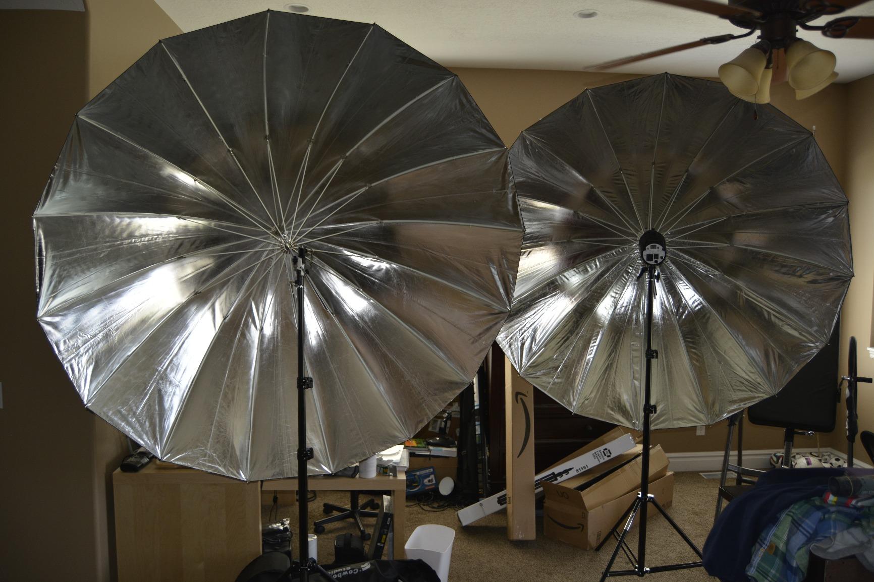 Westcott 4633 7-Feet Silver with Black Cover Parabolic Umbrella | 84-inch silver interior with fiberglass frame and 7mm tip for portraits, studio lighting and outdoor photography customer photo 1