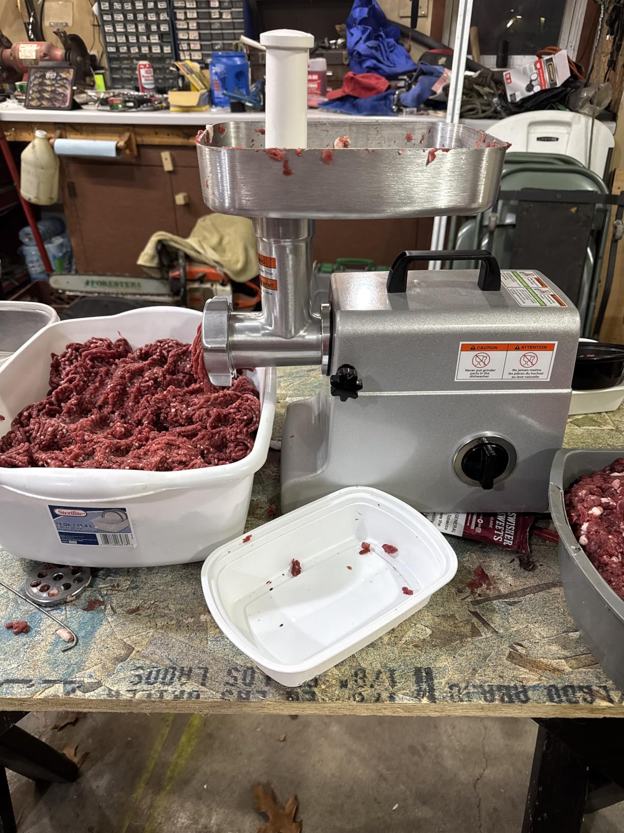 LEM Products MightyBite #8 Meat Grinder, 500 Watt Aluminum Electric Meat Grinder for Home Use customer photo 1