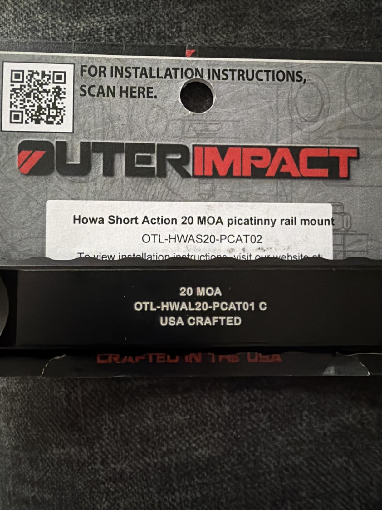 Outerimpact Howa 1500/Weatherby Vanguard Short Action Picatinny Scope Base 20 MOA customer photo 2