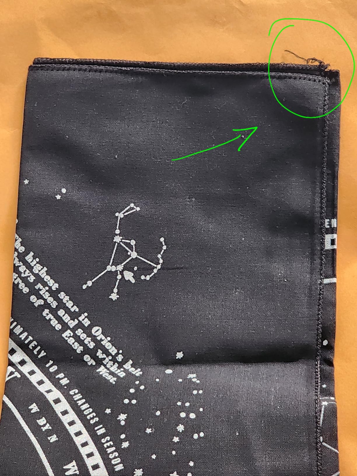 Glow In The Dark Stargazer Bandana - 100% Cotton Black Bandana with Star Chart Design - Made In The USA (22