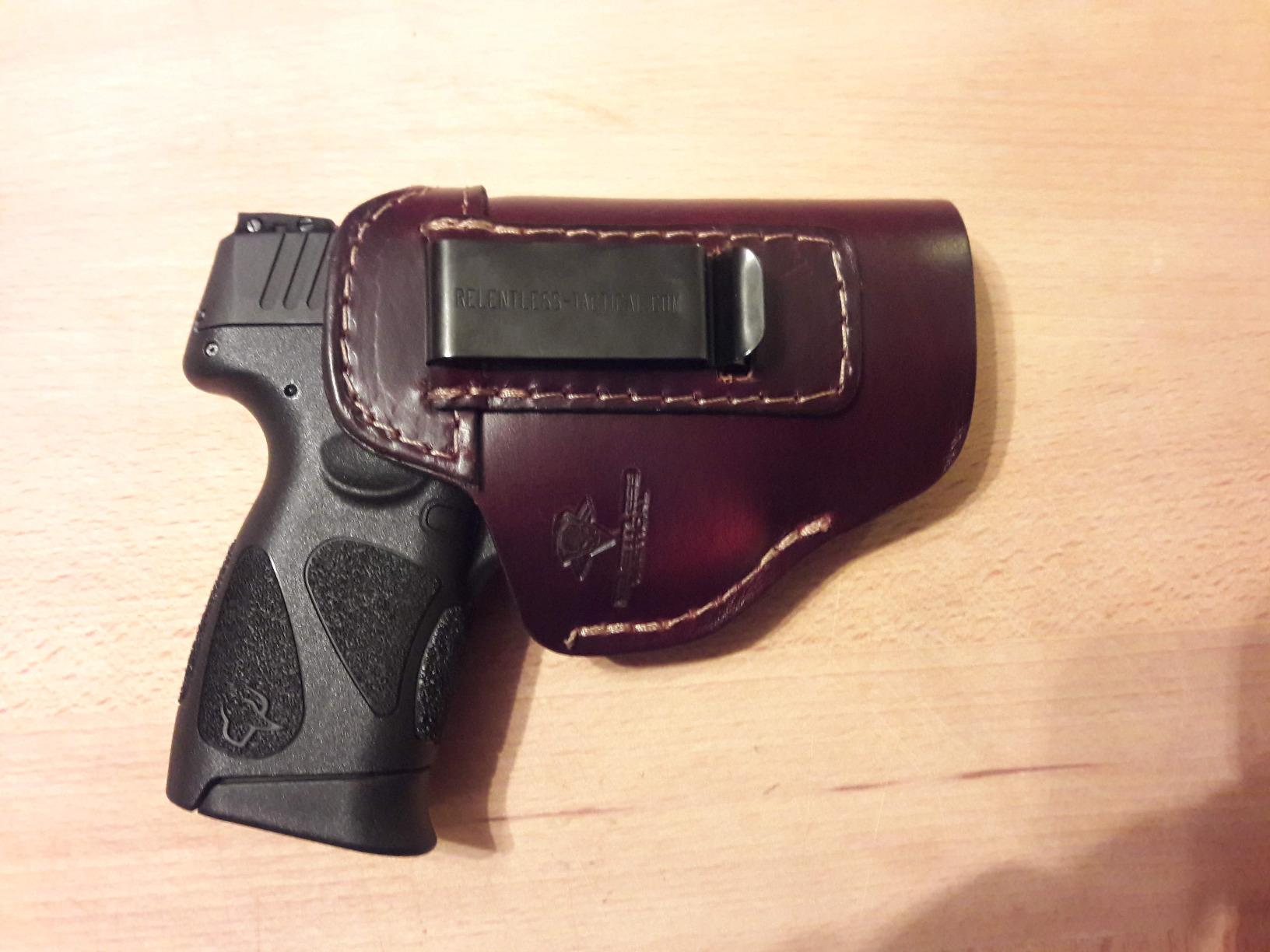 The Defender Leather IWB Holster | Made in USA | Fits Glock 17 19 19X 22 26 43 43X 45 | Taurus GC3 | S&W M&P Shield | Canik TP9 Elite | Sig P229 | Plus All Similar Sized Handguns customer photo 1