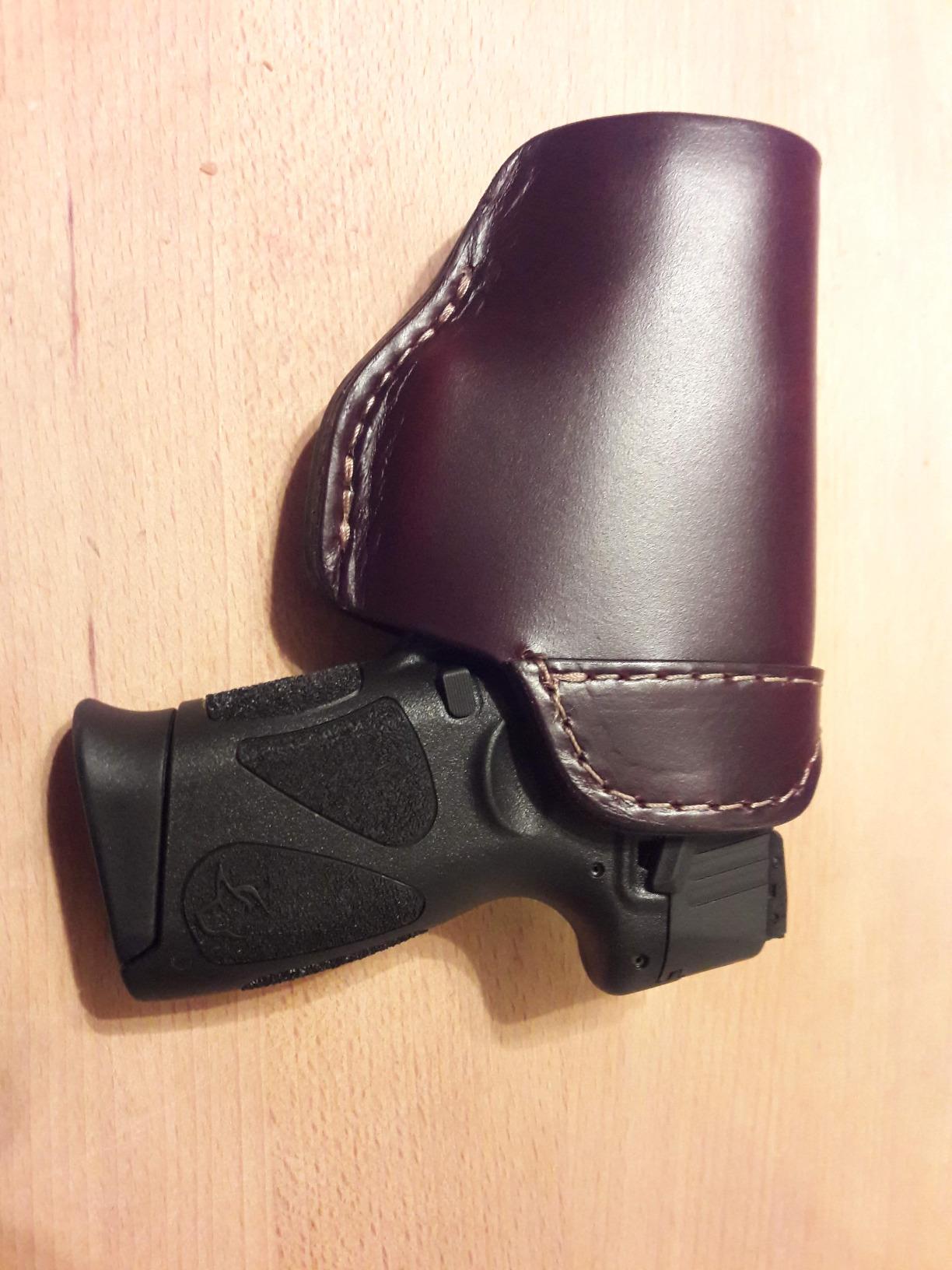 The Defender Leather IWB Holster | Made in USA | Fits Glock 17 19 19X 22 26 43 43X 45 | Taurus GC3 | S&W M&P Shield | Canik TP9 Elite | Sig P229 | Plus All Similar Sized Handguns customer photo 2