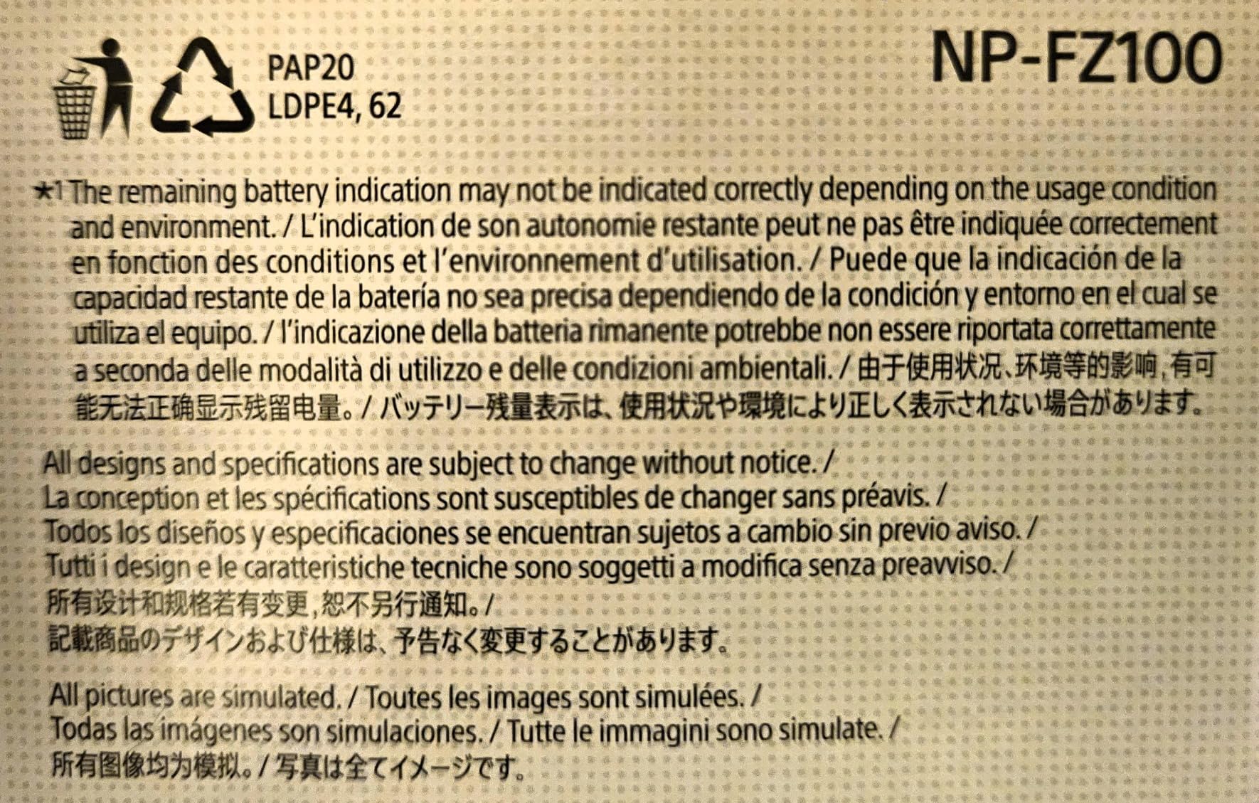 Sony NPFZ100 Z-Series Rechargeable Battery Pack for Alpha A7 III, A7R, A9 Digital Cameras Black, 7.2 Volts, 7.2V and 2280mah Infolithium Z Battery, Compatible with Select Sony Alpha Mirrorless Cameras customer photo 1
