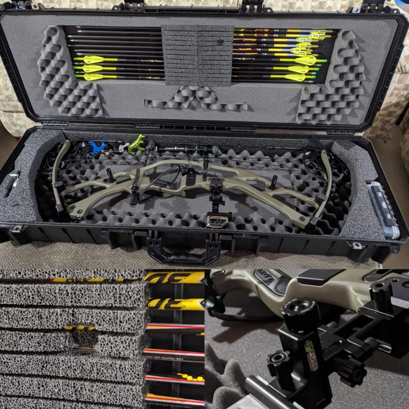 Case Club Parallel Limb Compound Bow Case Gen2. Pre-Cut, Wheeled, Waterproof, Lockable. customer photo 2