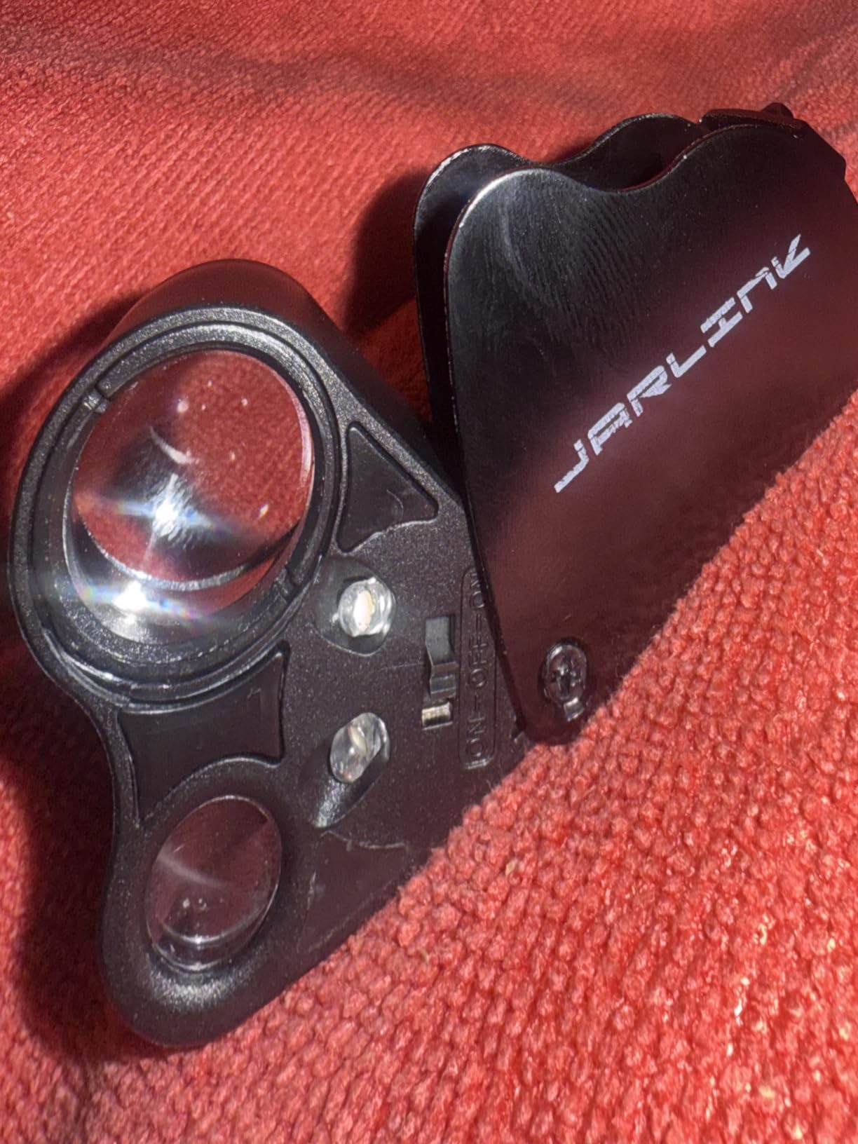 JARLINK 30X 60X Illuminated Jewelers Loupe Magnifier, Foldable Jewelry Magnifier with Bright LED Light for Gems, Jewelry, Coins, Stamps, etc customer photo 1