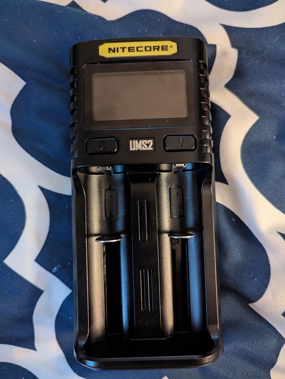 Nitecore UMS2 Intelligent Dual-Slot Quick USB-C Battery Charger for Li-Ion/Ni-MH/Ni-Cd/IMR 16340 14500 18650 21700 20700 AA AAA and More Batteries, with Organizer customer photo 2