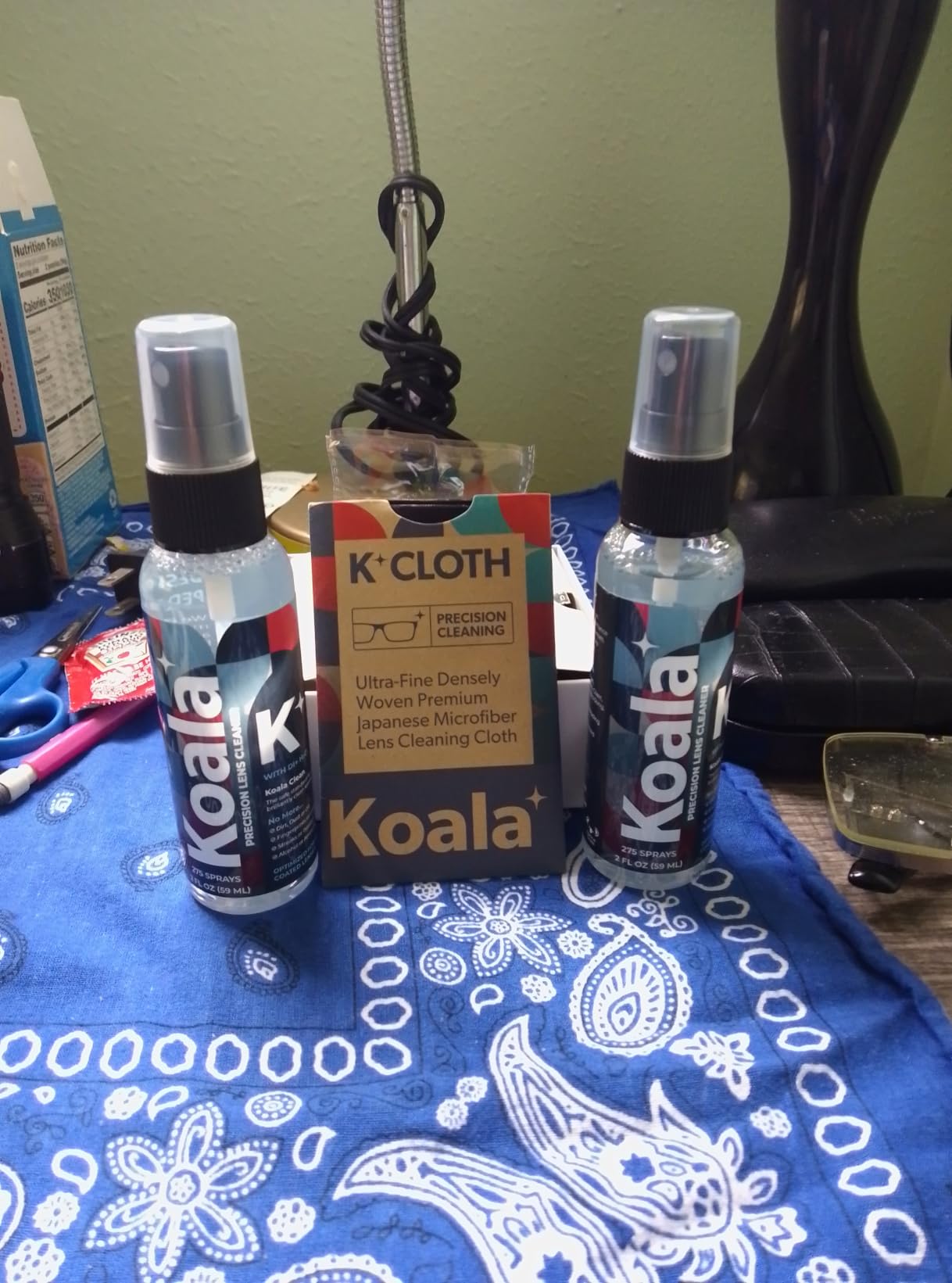 Koala Eyeglass Lens Cleaner Spray Kit | Japanese Microfiber (4 Piece Set) | (2x) Glasses Cleaner Bottle + (2x) Microfiber Cloth | Alcohol Free Eyeglasses, Screen, and Camera Cleaning Kit | Made in USA customer photo 1