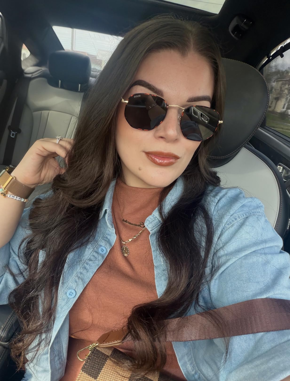 SOJOS Square Polarized Sunglasses Women Men Hexagonal Polygon SJ1072,Small | Light Metal Wire Frames customer photo 2