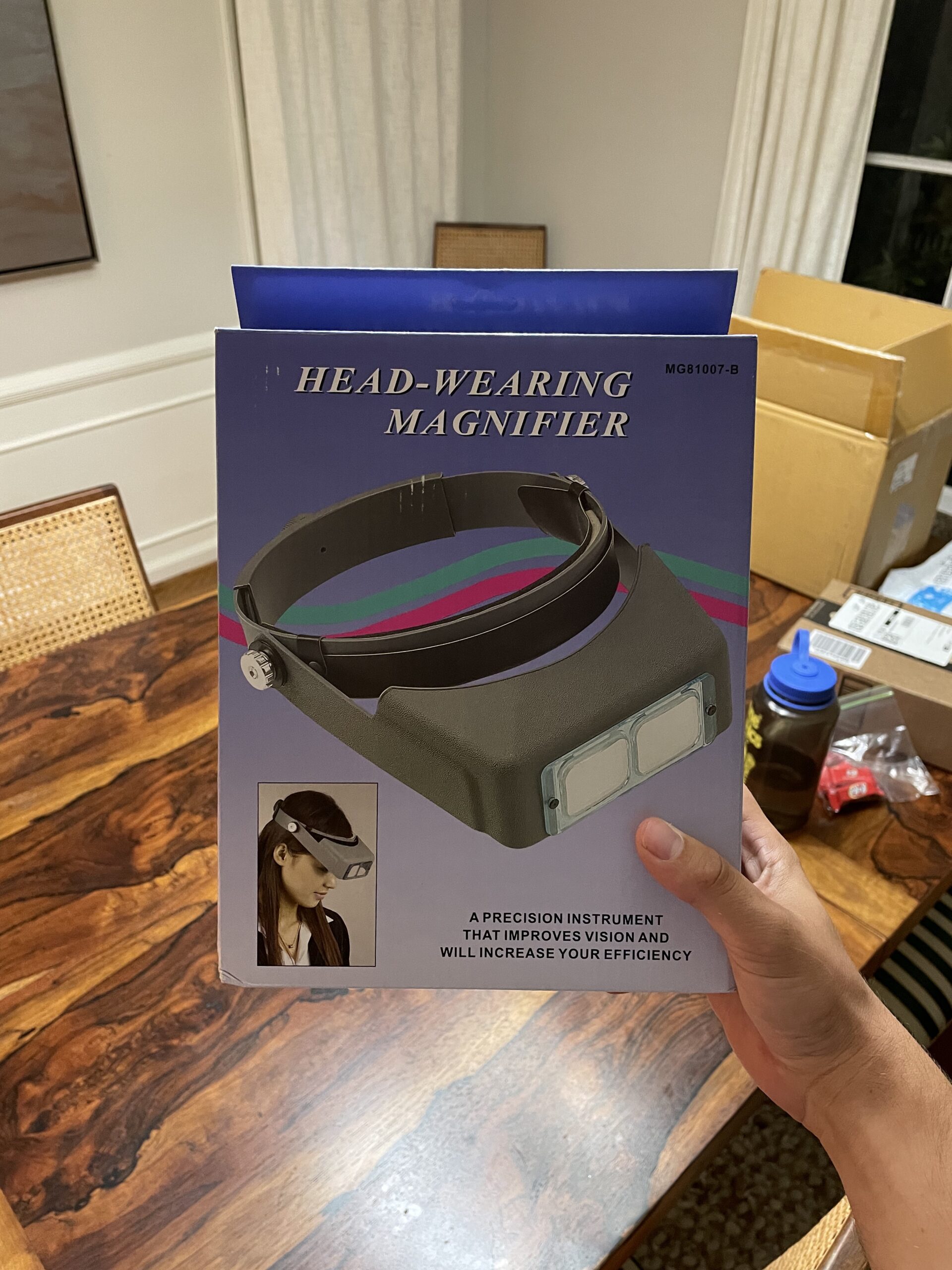 Headband Magnifier Head-Mounted Reading Magnifying Glass Optical Glass | 4 Replaceable Lenses for Reading, Handicrafts and Maintenance customer photo 2