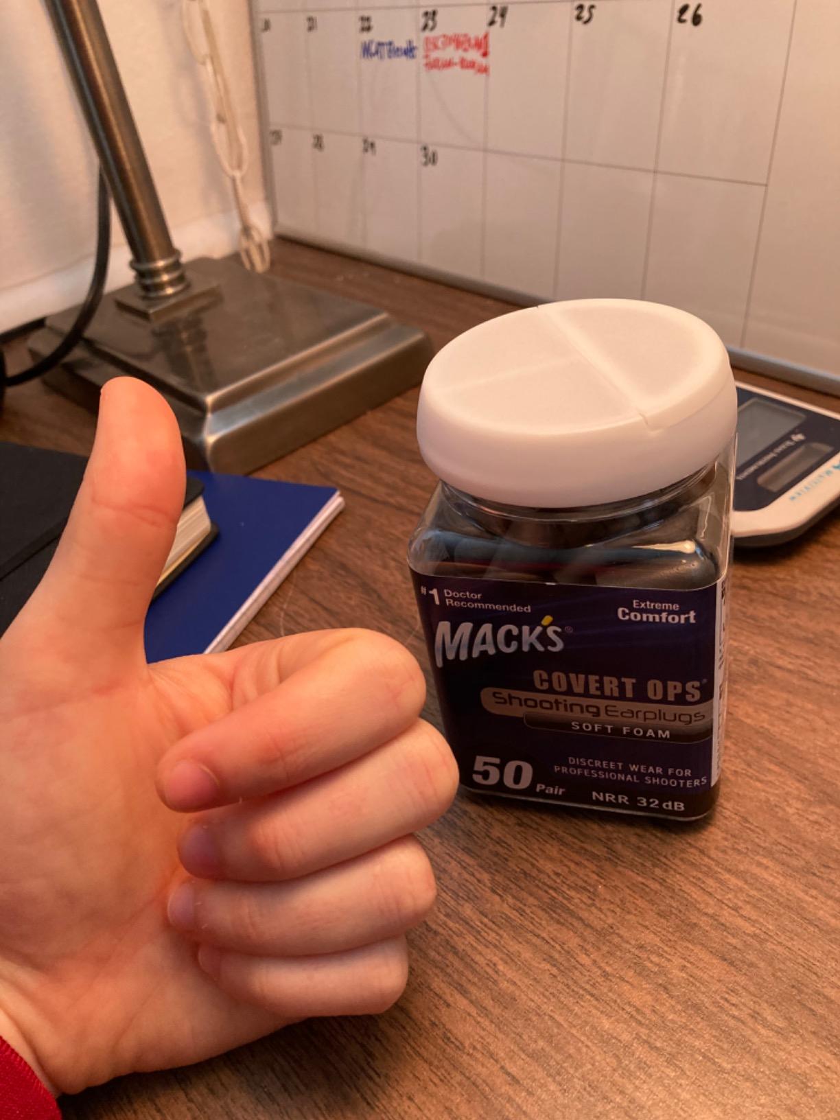 Mack's Covert Ops Soft Foam Shooting Ear Plugs, 50 Pair - 32 dB High NRR, 37dB SNR - Comfortable Earplugs for Hunting, Tactical, Target, Skeet and Trap Shooting customer photo 2