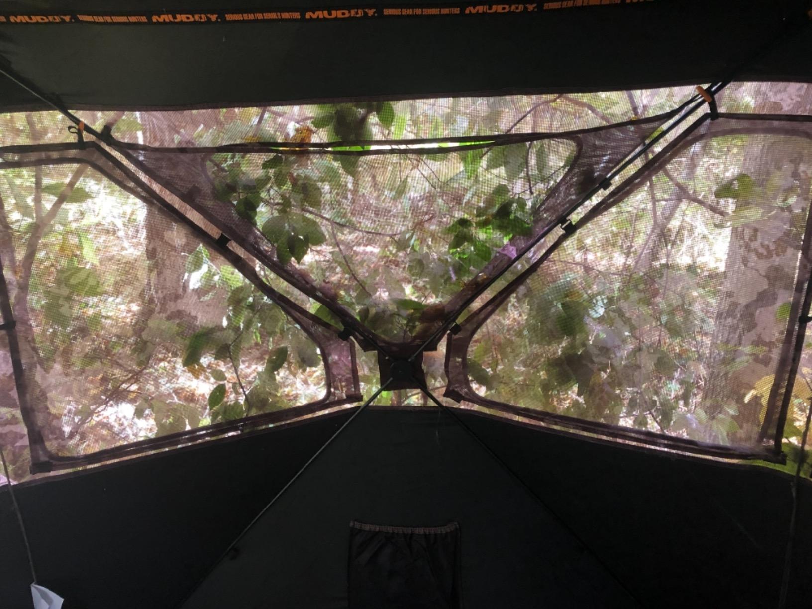 Muddy Infinity Camo Shadow Mesh Windows Black Backed Water Resistant Heavy-Duty 600 Denier Fabric Ground Blind, 2-Person customer photo 1