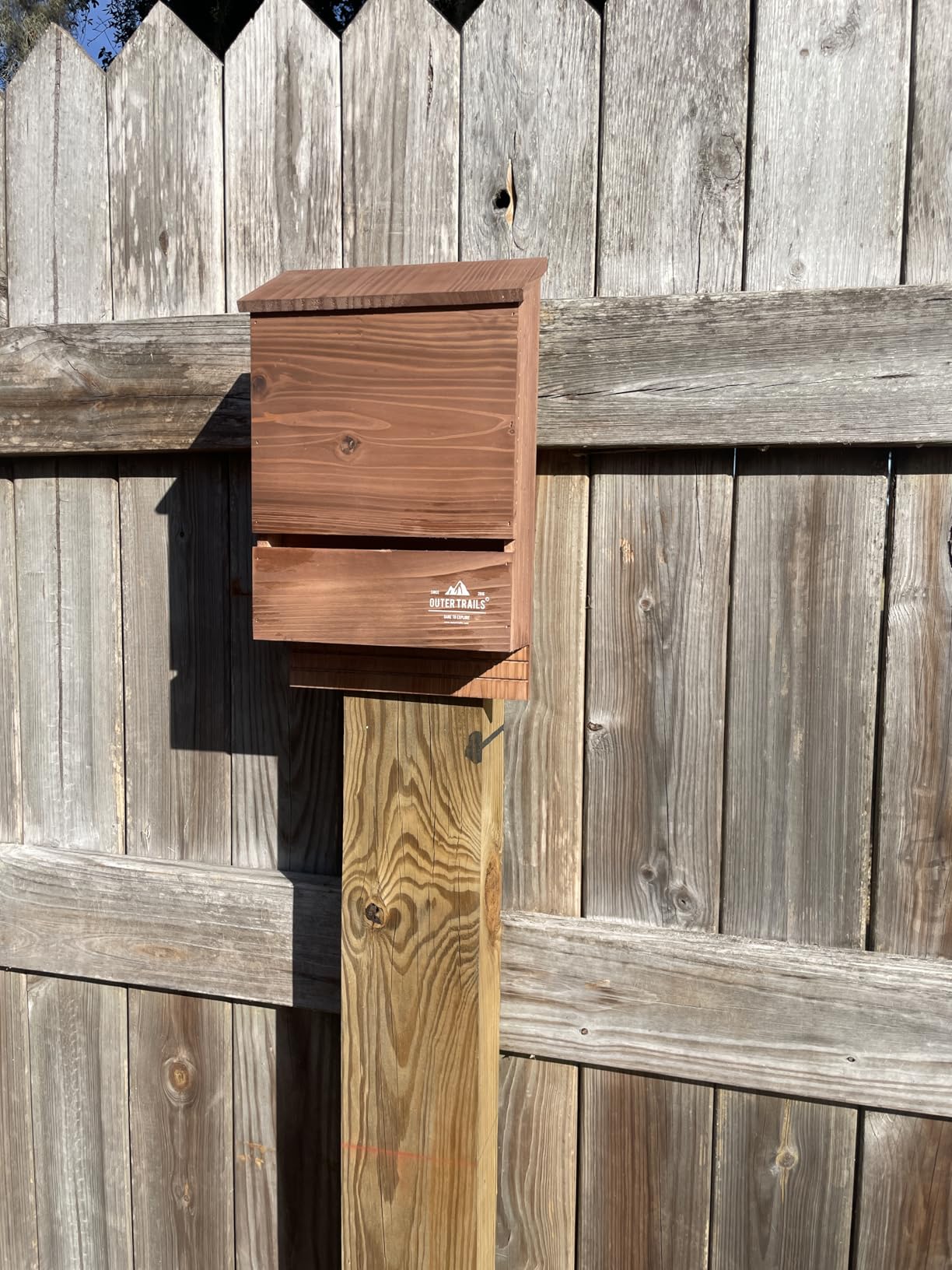 Bat House for Outdoors, Japanese Cedar, 2 Chamber, Brown | Premium Japanese cedar, 2 chamber, brown. Weather-resistant, pre-assembled with back hook, grooved roosting interior. customer photo 1
