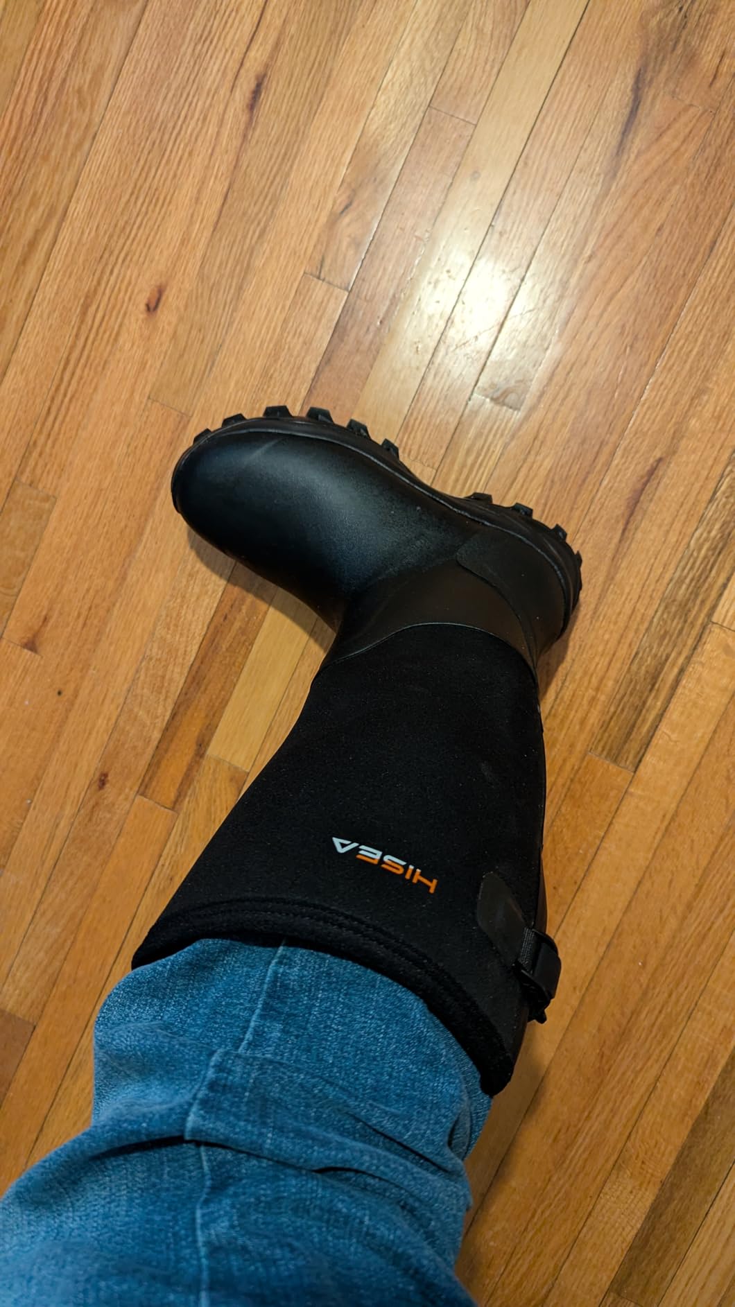 HISEA Rubber Hunting Boots, Tall Warm Neoprene Waterproof Insulated Basic Hunting Boots, Mens Adjustable Winter Boots Durable Slip Resistant Outdoor Hunting Fishing Working Boots for Men customer photo 1