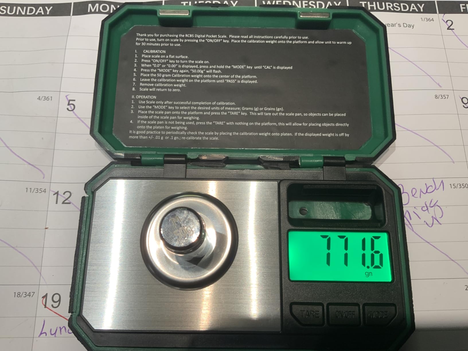 RCBS 1500 Grain Pocket Scale - Digital Reloading - 0.1 Grain - Ready to Use - Green customer photo 1
