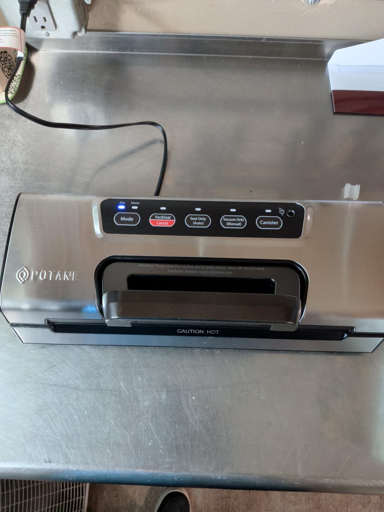 Potane Precision Vacuum Machine, Pro Food Sealer with Built-in Cutter and Bag Storage (Up to 20 Feet Length), Both Auto Manual Options, 2 Modes, Includes 2 Bag Rolls 11