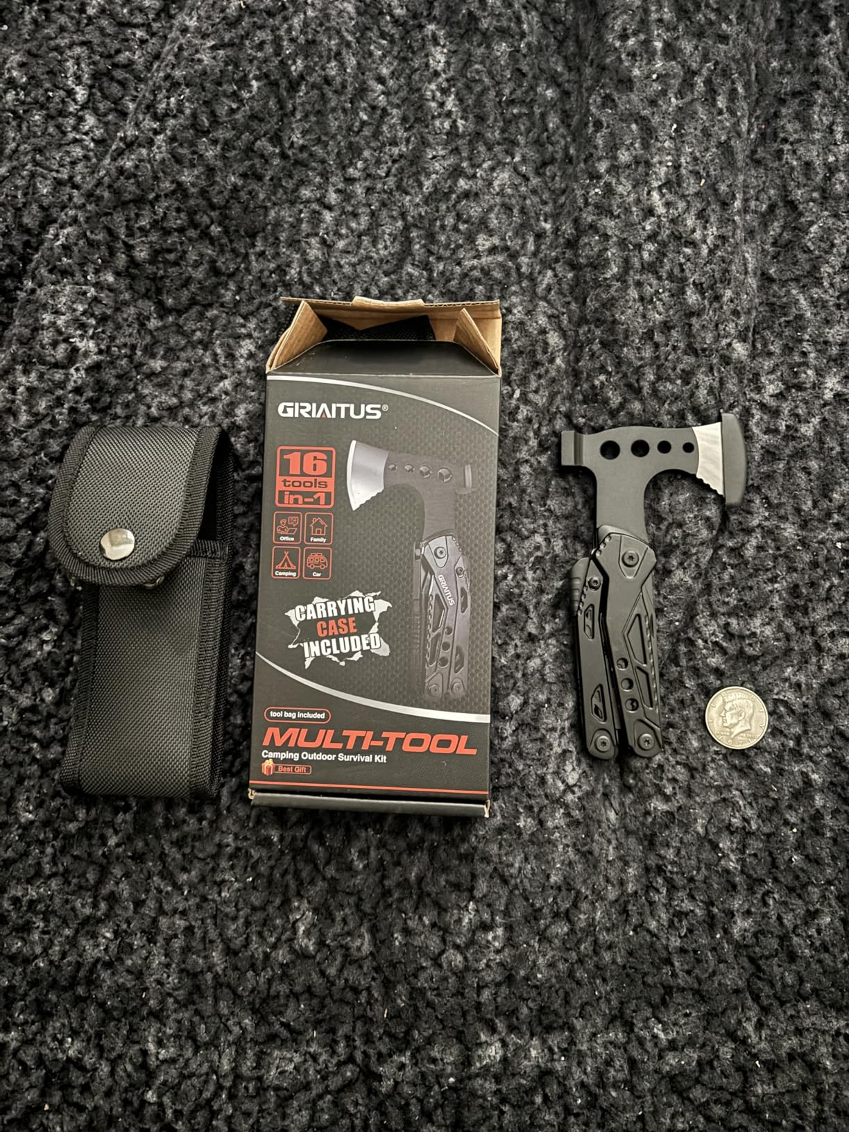 16 in 1 Multitool Survival Gear for Camping & Hiking, Multi Tool with Axe, Hammer, Pliers, Saw, Screwdrivers & Whistle, Camping Accessories and Gifts for Men Dad Husband customer photo 2