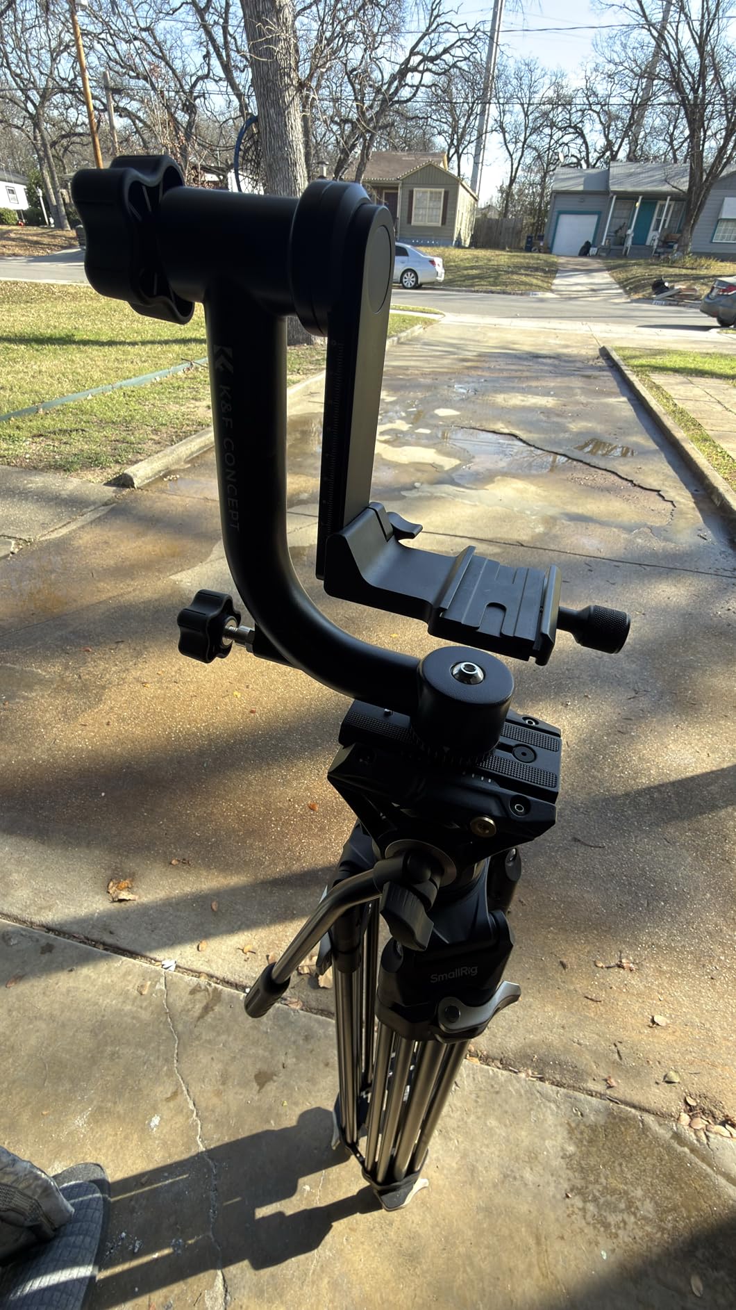 K&F CONCEPT Aluminum Alloy 360 Degree Panoramic Gimbal Tripod Head with Quick Release Plate and Bubble Level, Load Capacity up to 20kg/44lbs (TG06) customer photo 1