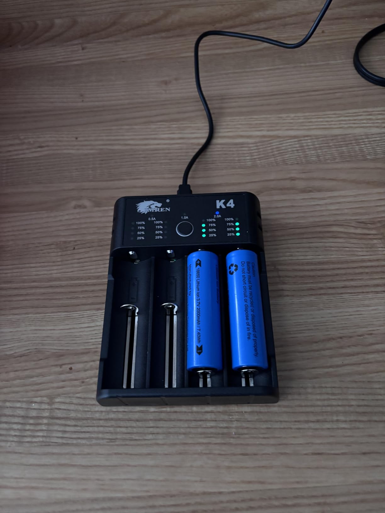 IMREN 26650 10400 Battery Charger, 3.7V Li-ion Batteries Charger for 18650 10440 14500 14650 18500 18350 18700 26650, 1.2V Ni-MH/Ni-Cd Battery, 2 Bay 26650 USB C Battery Charger customer photo 1