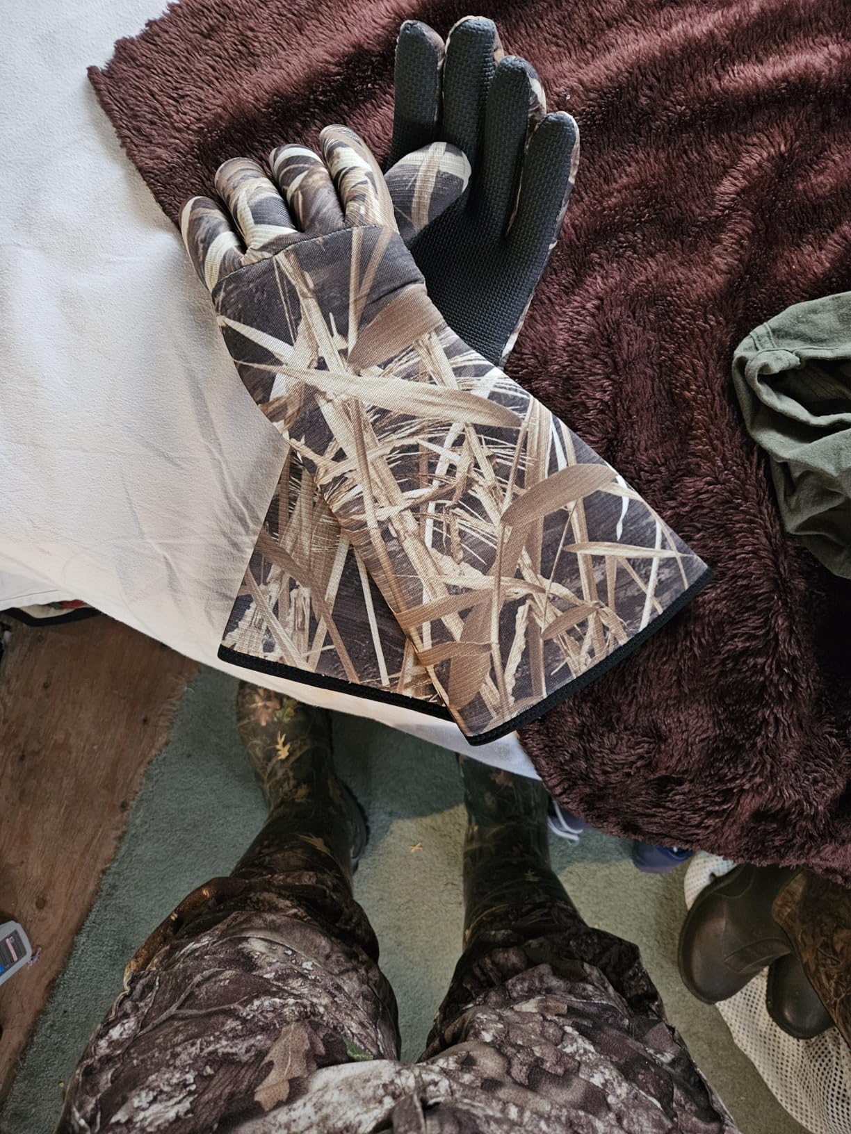 AUSCAMOTEK Waterproof Neoprene Duck Decoy Gloves - Insulated Blind Gauntlet customer photo 1