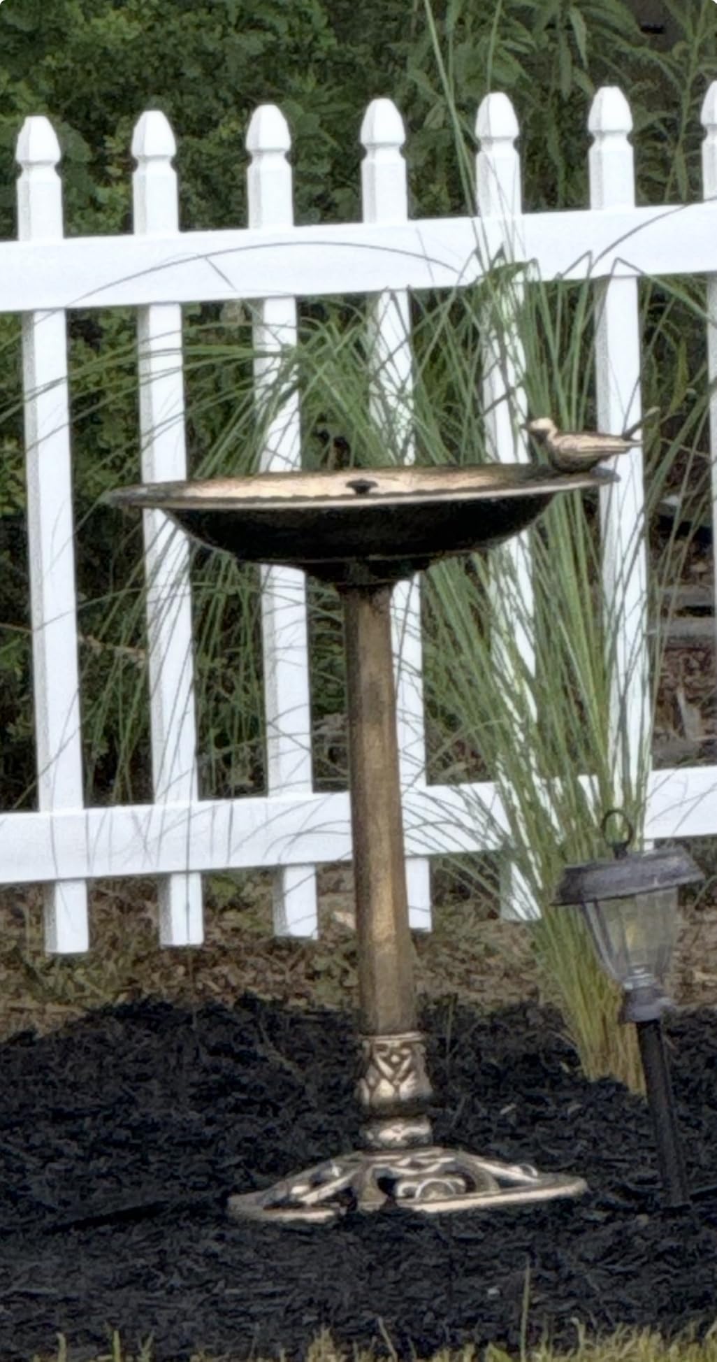 BACKYARD EXPRESSIONS PATIO HOME & GARDEN Outdoor Garden Bird Bath - Bronze - Weather Resistant Polyresin - 30 Inch customer photo 2